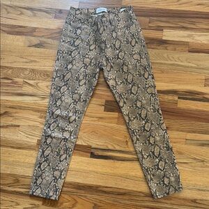 Frame Denim Brown Skinny Snakeskin Jeans